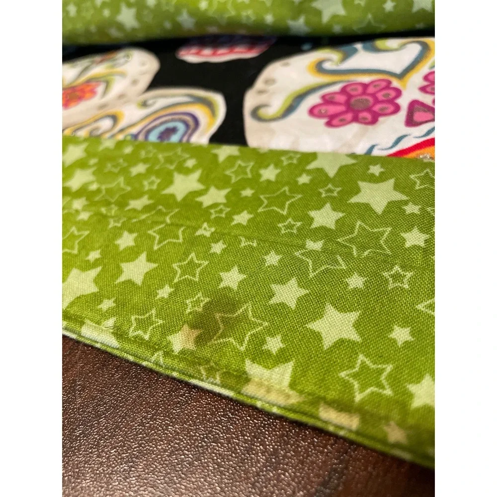 Day of the dead‎ sugar skull handmade quilted placemats set 4 Dia de los muertos